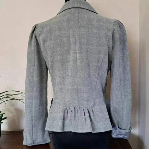 ❤️ Max Studio Grey Plaid Blazer Women's Size 2 Long  Sleeved - Picture 3 of 13